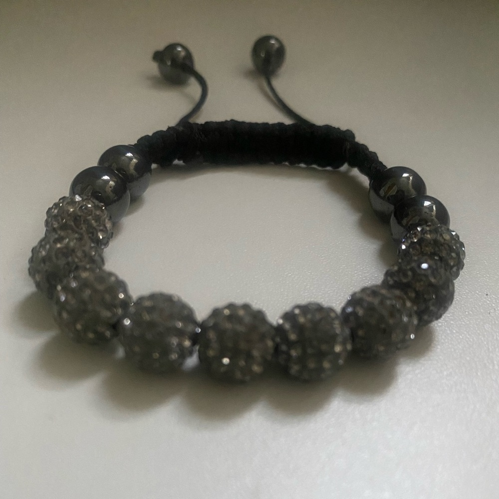 String Cord Beaded Bracelet Black